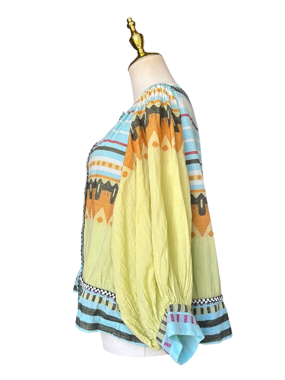 Pearl And Caviar ZAKAR  AQUA AND LEMON PRINT Shrug Jacket XS/S - Picture 6 of 13